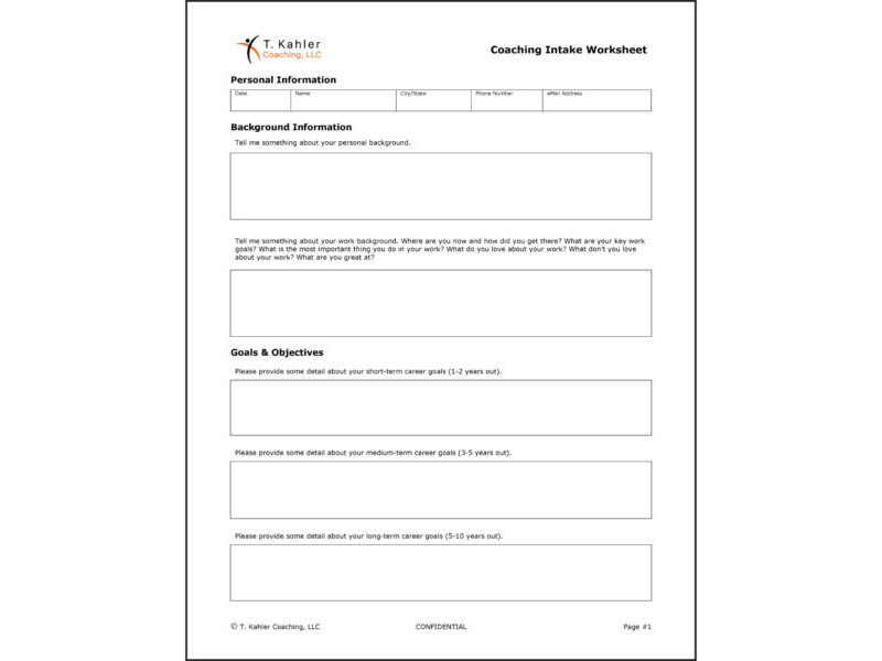 Coaching Intake Worksheet (Word)