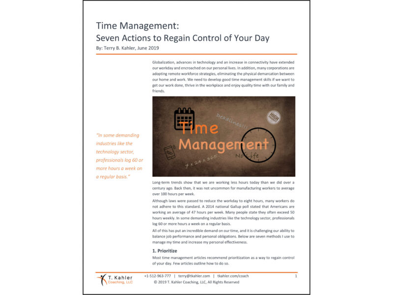 Time Management Article in PDF