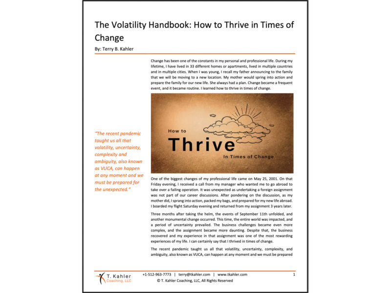 How to Thrive in Times of Change Article in PDF
